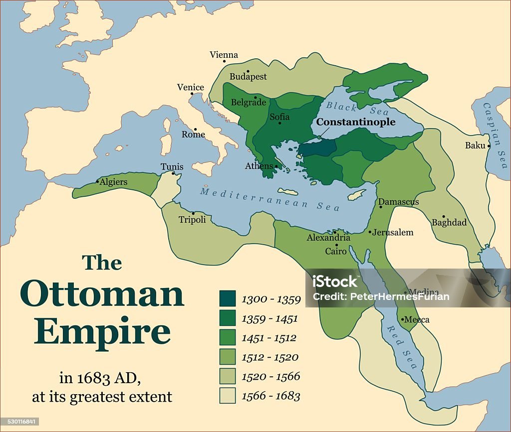 Ottoman Empire Acquisitions-vektorgrafik och fler bilder på Ottomanska imperiet - Ottomanska imperiet, Karta, Krig - iStock
