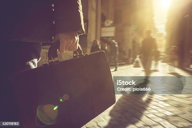 Business Person Walking With Briefcase In Rome Stock Photo - Download Image Now - Adult, Briefcase, Business