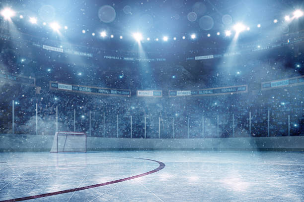 dramático arena de hóquei no gelo - field hockey imagens e fotografias de stock
