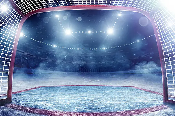 Dramatic ice hockey arena