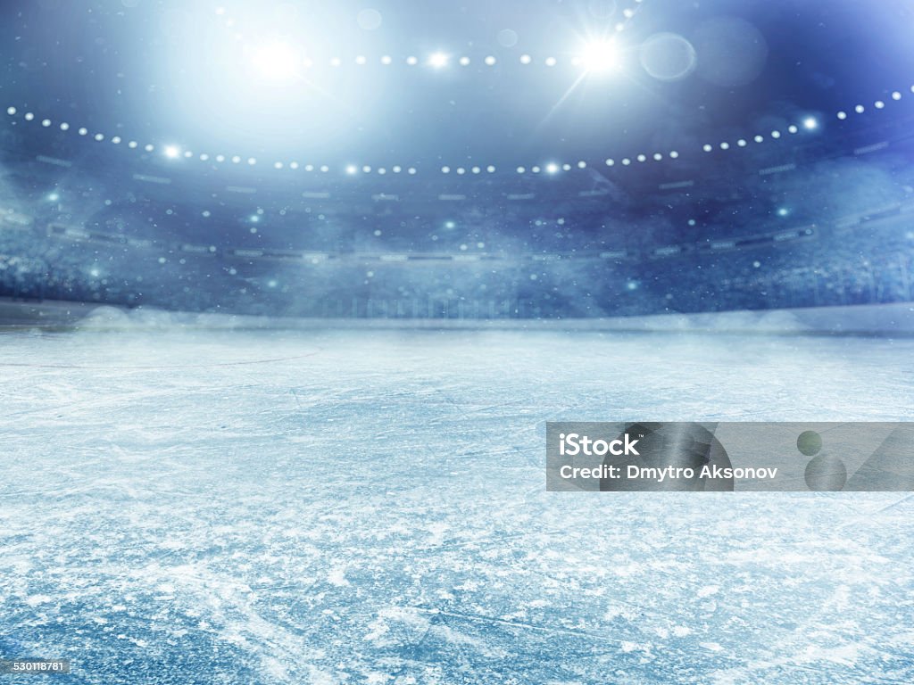 Dramatic ice hockey arena Ice Stock Photo