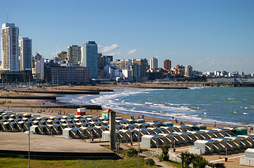 Beaches center. Mar del Plata is the most important tourist city in Argentina. It is located in the Atlantic Ocean.