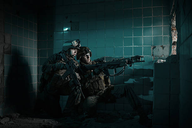 istock Sniper and spotter. Marines attack the target. 530120717