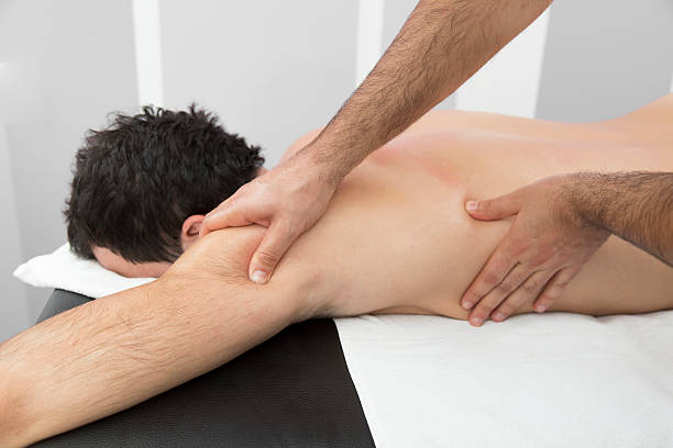 istock Close up of shoulders massage 530121687