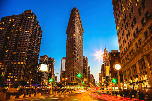 Flatiron building in Midtown New York, USA.