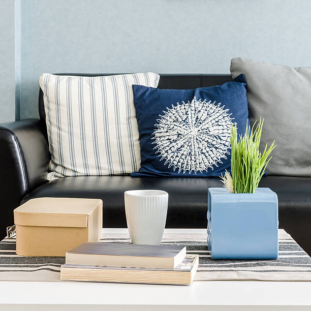 istock living room design with blue wall 530123725