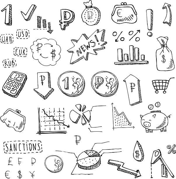 istock graphic drawn icons isolated on the world currency market 530159253