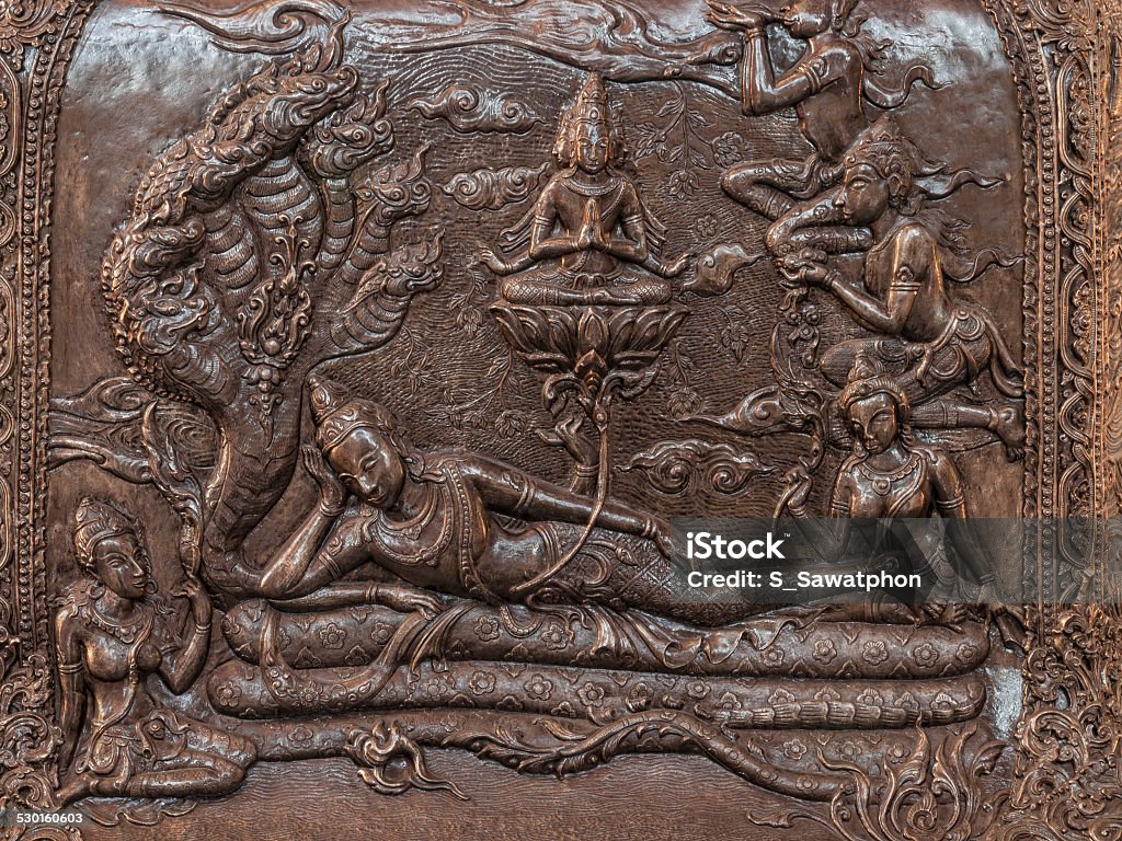Thai Style Carvings Carvings in Erawan Museum (Thai Style) Antique Stock Photo