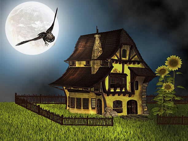 istock fantasy cottage in the night 530163669