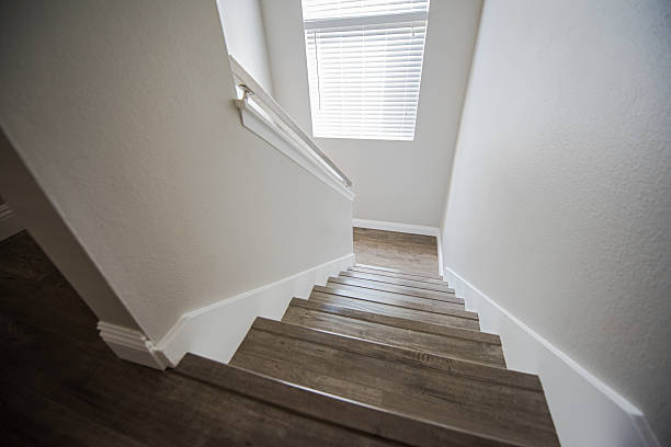 Hardwood staircase.