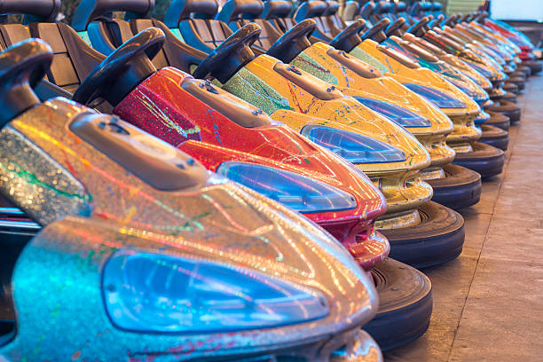 istock Bumper cars in a row 530183713