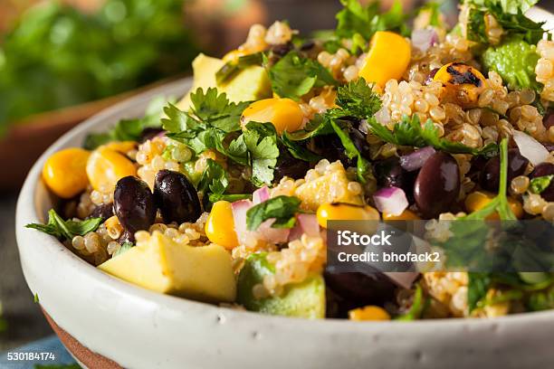 Homemade Southwestern Mexican Quinoa Salad Stock Photo - Download Image Now - Salad, Elegance, Close-up