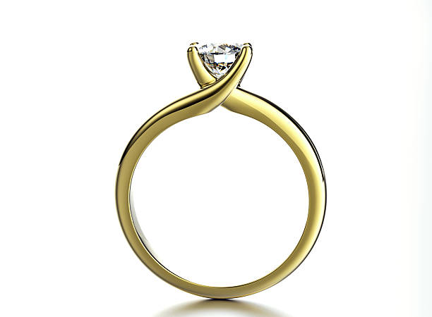 istock Golden  Ring with Diamond. Jewelry background 530184945