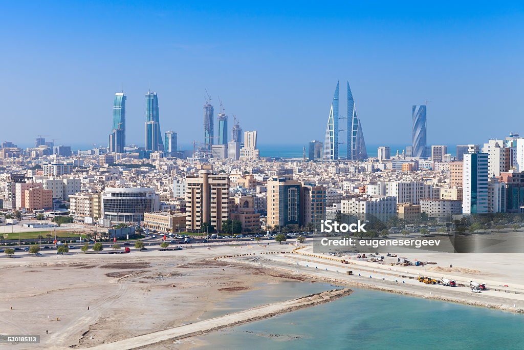 Vogel Aussicht von Manama, Bahrein. Skyline und Wolkenkratzer - Lizenzfrei Bahrain Stock-Foto