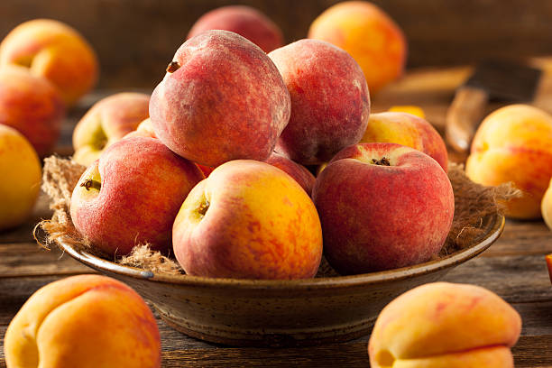 istock Fresh Juicy Organic Yellow Peaches 530185898