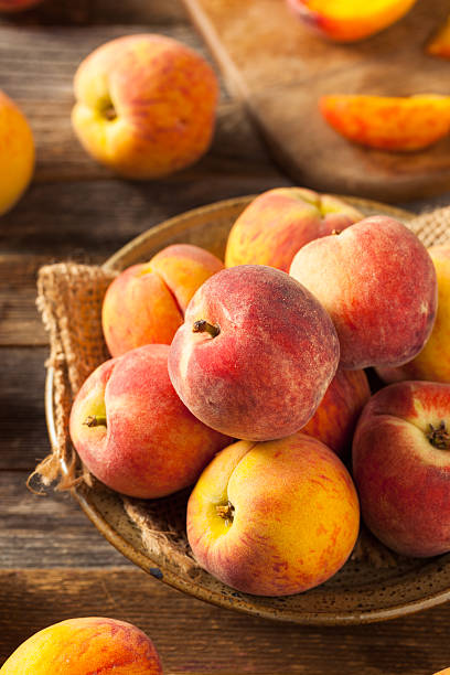 istock Fresh Juicy Organic Yellow Peaches 530185918