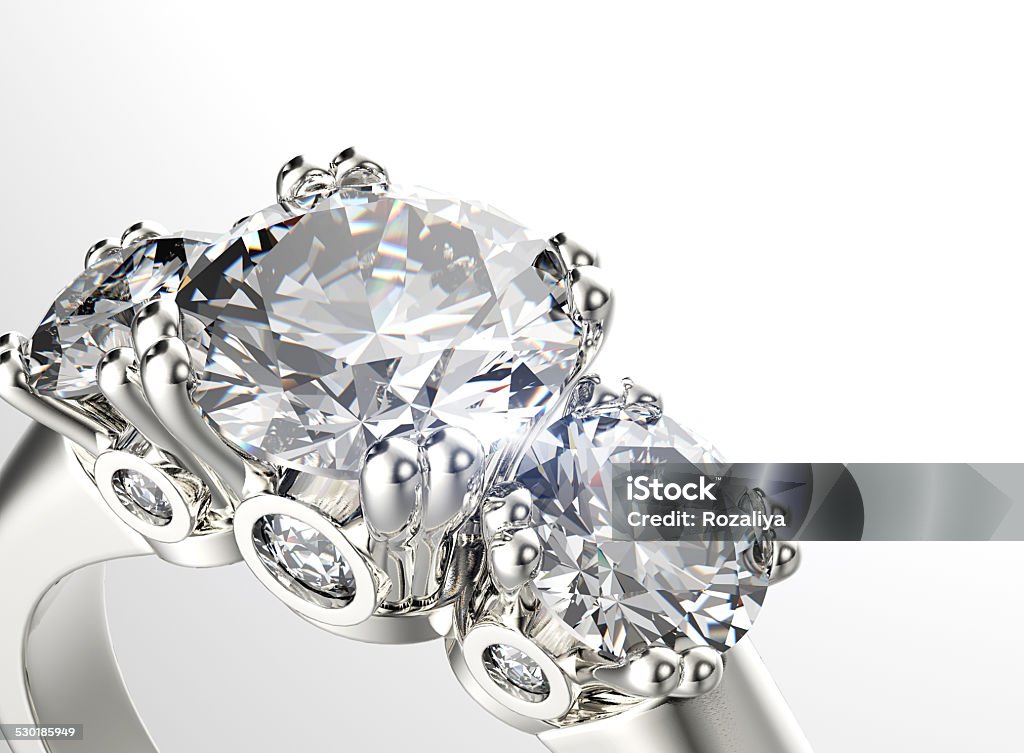 Golden  Ring with Diamond. Jewelry background Artificial Stock Photo