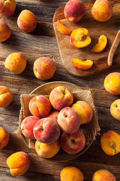 istock Fresh Juicy Organic Yellow Peaches 530186054