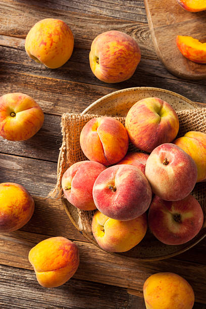 istock Fresh Juicy Organic Yellow Peaches 530186064