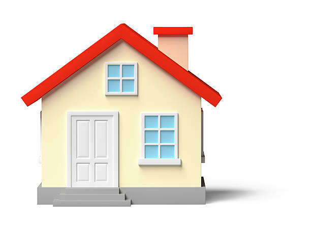 istock Funny yellow house isolated on white 530186146