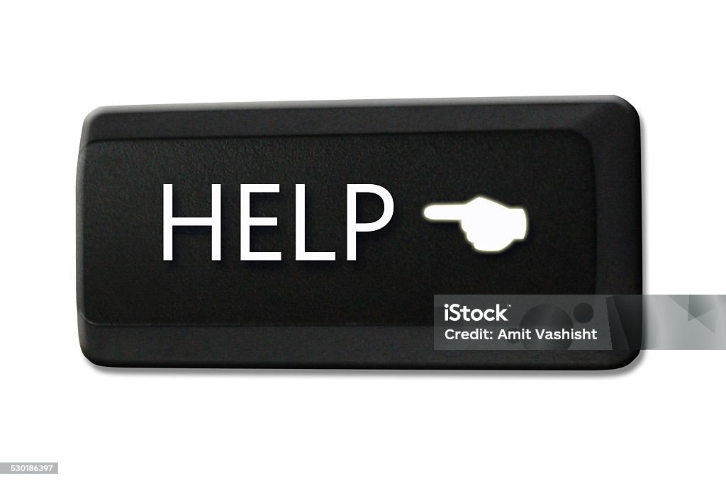 Help Key Help computer key. Isolated on white with clipping path. Advice Stock Photo