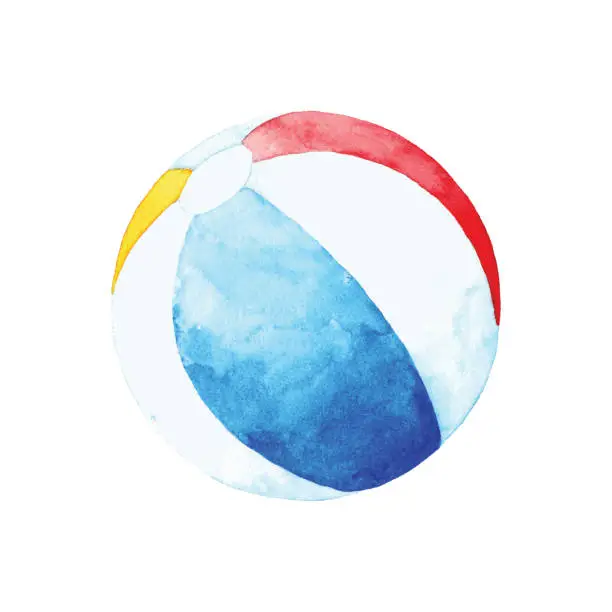 Vector illustration of Watercolor Beach Ball