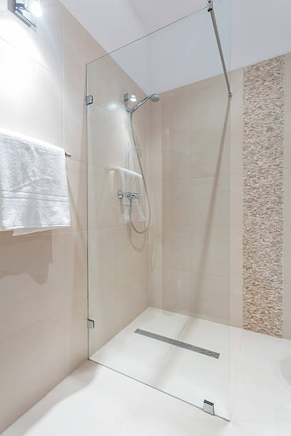 istock Shower with glass door 530186531