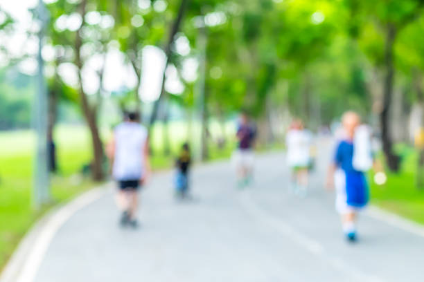 istock Blurred background,people running in public park,Healthy lifesty 530186984