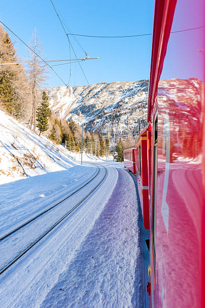 istock Bernina Express train, railway between Italy and Switzerland 530187819