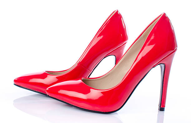 istock Red shoes with high heels 530187933