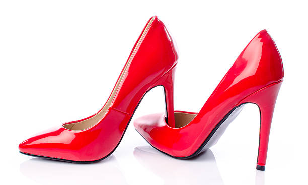 istock Red shoes with high heels 530188537