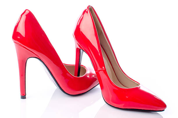 istock Red shoes with high heels 530188543