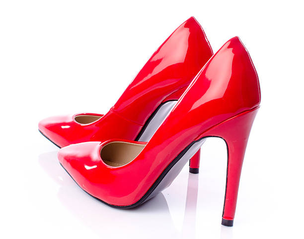 istock Red shoes with high heels 530188565
