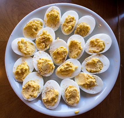 Deviled Eggs Appetizer on a Dinner Plate
