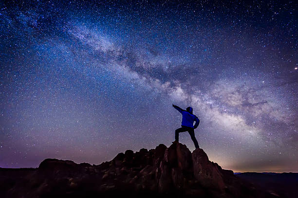 istock Man under The Milky Way Galaxy 530191308