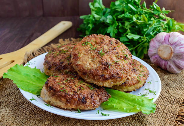 istock Juicy homemade cutlets (beef, pork, chicken) 530191484