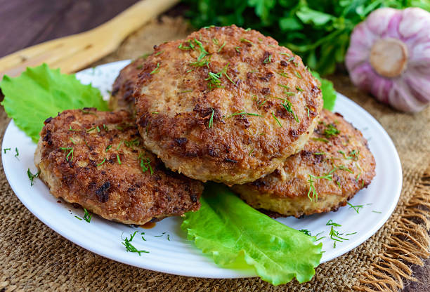 istock Juicy homemade cutlets (beef, pork, chicken) 530191556
