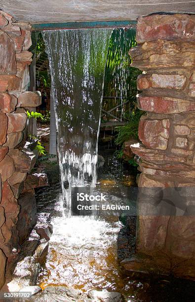 Artificial Waterfall Stock Photo - Download Image Now - Artificial, Botany, Brick