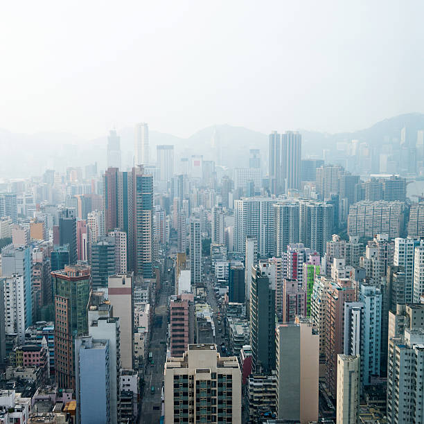 Hong Kong Mongkok skyscrapers in the morning