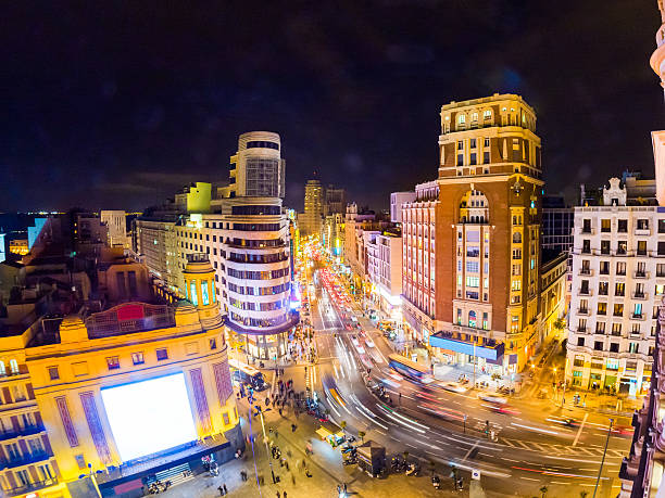 istock Gran Via in Madrid, Spain at night 530193388