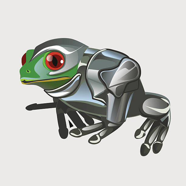 frosch krieger in rüstung, cartoon tier series - bullfrog frog amphibian wildlife stock-grafiken, -clipart, -cartoons und -symbole