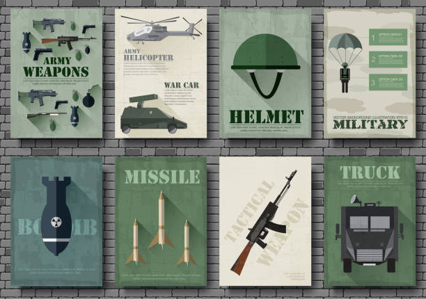 illustrazioni stock, clip art, cartoni animati e icone di tendenza di carte di attrezzature militari carte - medal star shape war award