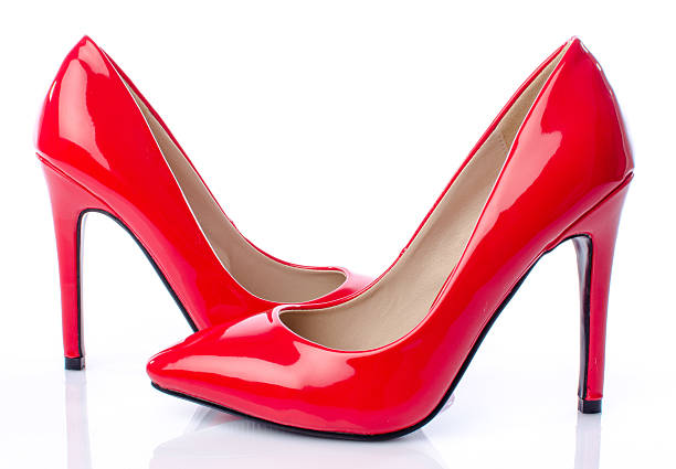 istock Red shoes with high heels 530200119