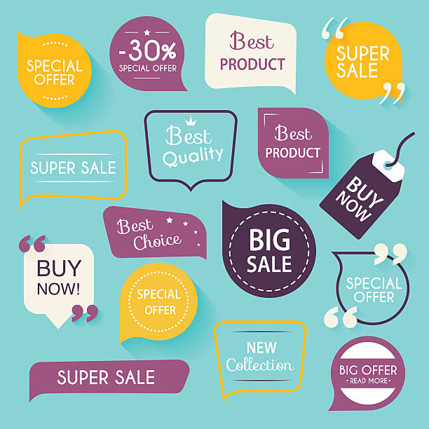 sammlung von premium-promotion siegel und banner. isolierte vektor-illu - royalty free illustrations stock-grafiken, -clipart, -cartoons und -symbole