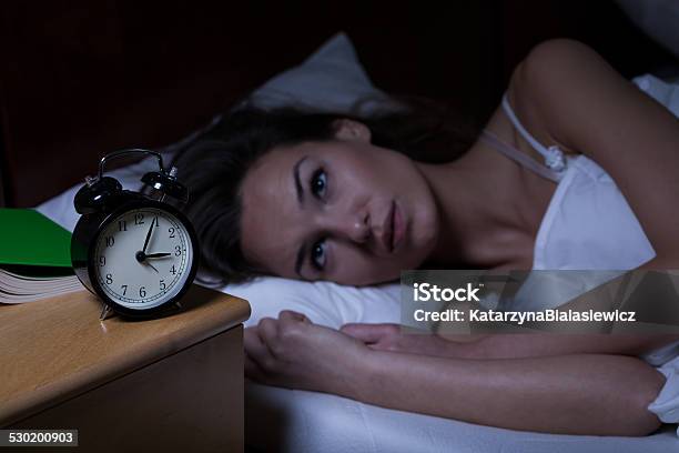 Woman With Insomnia Stock Photo - Download Image Now - Bed - Furniture, Night, Eye