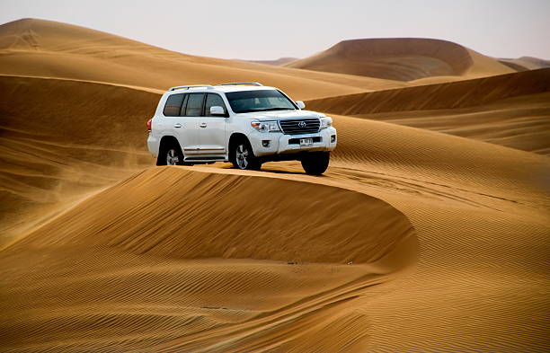 safari nel deserto, dubai - 4x4 rally car racing car desert foto e immagini stock