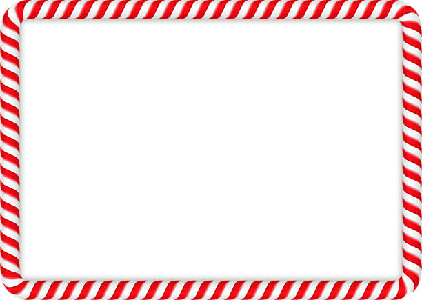 キャンディケインフレーム - christmas pattern striped backgrounds点のイラスト素材／クリップアート素材／マンガ素材／アイコン素材