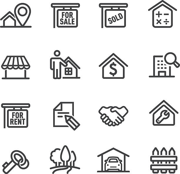 illustrations, cliparts, dessins animés et icônes de icônes d'immobilier ligne series - key house house key green