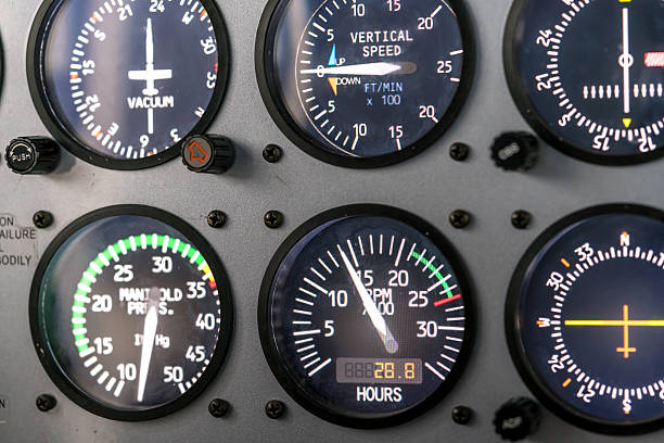 cabine de piloto de avião - helicopter cockpit airplane speedometer - fotografias e filmes do acervo