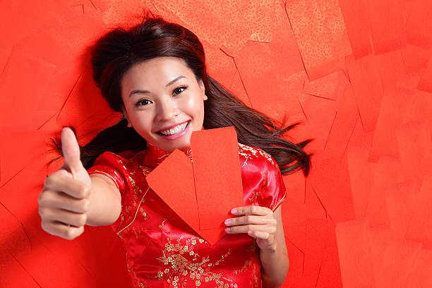 счастливый китайский новый год - new year human hand human finger expressing positivity стоковые фото и изображения